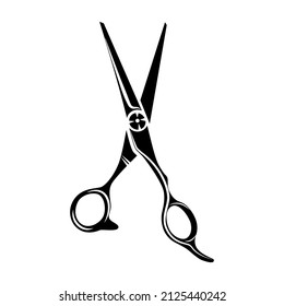 Scissors icon. Vector drawing. Monochrome.