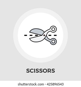 Scissors Icon Vector. Flat icon isolated on the white background. Editable EPS file. Vector illustration.