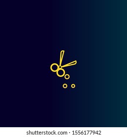 the scissors icon. Vector graphics. Office icons.