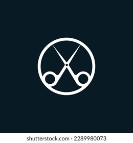 Schere Symbol, Vektorgrafik. Friseur-Friseur-Salon-Logo-Design.