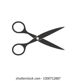 Scissors icon vector illustration. Cut concept with open scissors. Utensil or hairdresser logo symbol