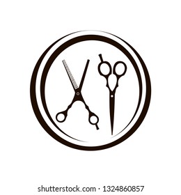 Scissors icon vector illustration. Cut symbol with open scissors .