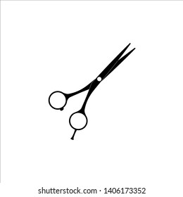 Scissors icon vector illustration. Cut concept with open scissors. Utensil or hairdresser logo symbol