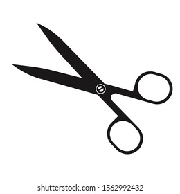 Scissors icon vector illustration. Cut concept with open scissors. Utensil or hairdresser logo symbol