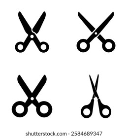 Scissors icon vector illustration. Cut concept with open scissors bundle.