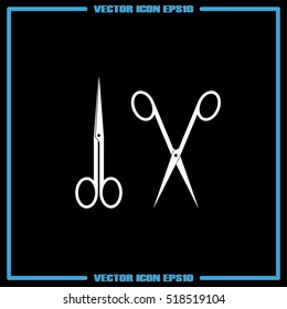 scissors icon vector illustration eps10. Isolated badge for website or app - stock infographics
