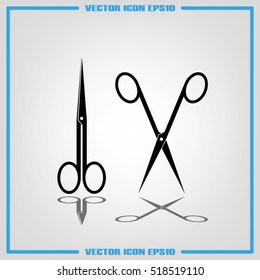 scissors icon vector illustration eps10. Isolated badge for website or app - stock infographics
