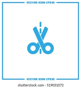 scissors icon vector illustration eps10. Isolated badge for website or app - stock infographics