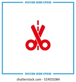 scissors icon vector illustration eps10. Isolated badge for website or app - stock infographics