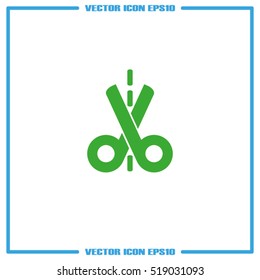 scissors icon vector illustration eps10. Isolated badge for website or app - stock infographics