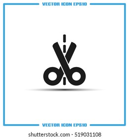 scissors icon vector illustration eps10. Isolated badge for website or app - stock infographics