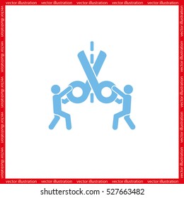 Scissors icon vector illustration eps10. Isolated badge for website or app - stock infographics.