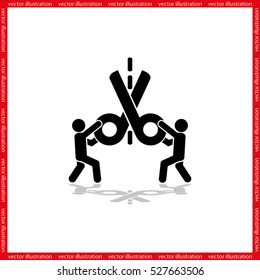 Scissors icon vector illustration eps10. Isolated badge for website or app - stock infographics.