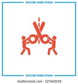 Scissors icon vector illustration eps10. Isolated badge for website or app - stock infographics.