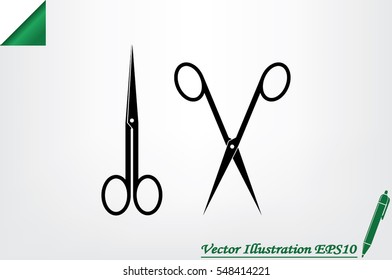 scissors icon vector illustration eps10. Isolated badge for website or app - stock infographics