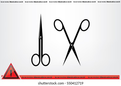 scissors icon vector illustration eps10. Isolated badge for website or app - stock infographics