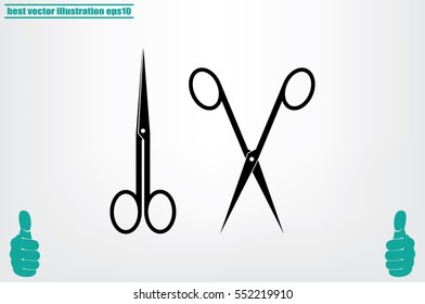 scissors icon vector illustration eps10. Isolated badge for website or app - stock infographics