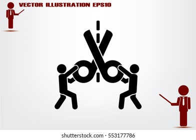 Scissors icon vector illustration eps10. Isolated badge for website or app - stock infographics