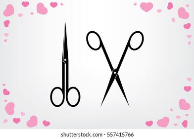 scissors icon vector illustration eps10. Isolated badge for website or app - stock infographics