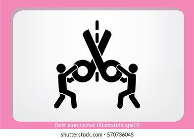 Scissors icon vector illustration eps10. Isolated badge for website or app - stock infographics