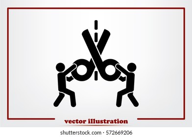 Scissors icon vector illustration eps10. Isolated badge for website or app - stock infographics.