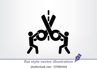 Scissors icon vector illustration eps10. Isolated badge for website or app - stock infographics.