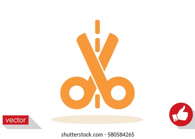 scissors icon vector illustration eps10. Isolated badge for website or app - stock infographics