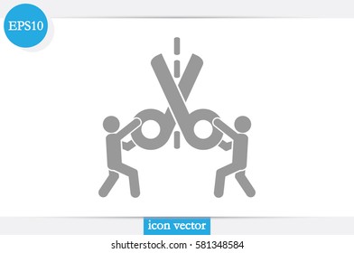 Scissors icon vector illustration eps10. Isolated badge for website or app - stock infographics.