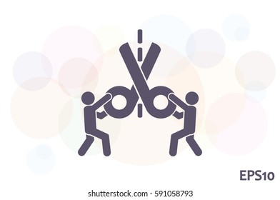 Scissors icon vector illustration eps10. Isolated badge for website or app - stock infographics