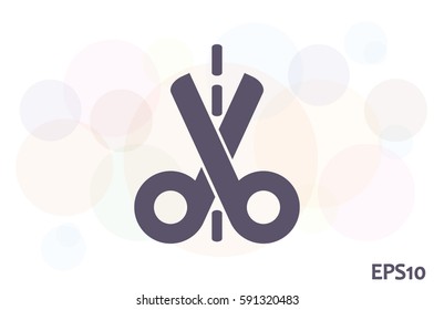 scissors icon vector illustration eps10. Isolated badge for website or app - stock infographics