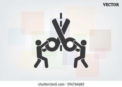 Scissors icon vector illustration eps10. Isolated badge for website or app - stock infographics