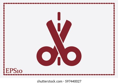 scissors icon vector illustration eps10. Isolated badge for website or app - stock infographics