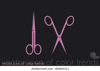 scissors icon vector illustration eps10. Isolated badge for website or app - stock infographics