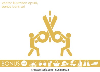Scissors icon vector illustration eps10. Isolated badge for website or app - stock infographics