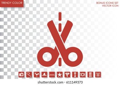 scissors icon vector illustration eps10. Isolated badge for website or app - stock infographics