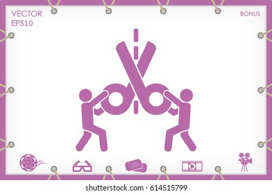 Scissors icon vector illustration eps10. Isolated badge for website or app - stock infographics