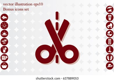 scissors icon vector illustration eps10. Isolated badge for website or app - stock infographics