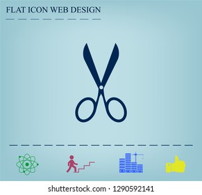 Scissors icon, vector illustration. Flat design style