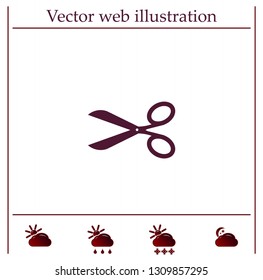 Scissors icon, vector illustration. Flat design style