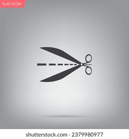 Scissors icon, vector illustration. Flat design style