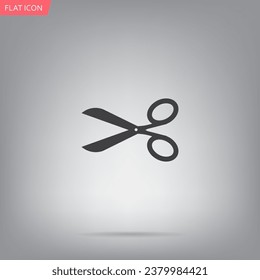 Icono de tijeras, ilustración vectorial. Estilo de diseño plano