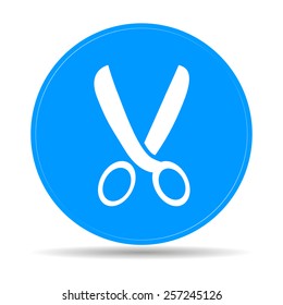 Scissors icon. Vector illustration.  Flat design style