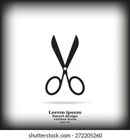 Scissors icon, vector illustration. Flat design style