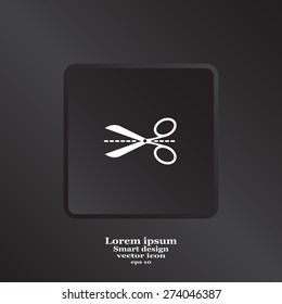 Scissors icon, vector illustration. Flat design style