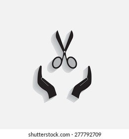 Scissors icon, vector illustration. Flat design style