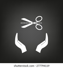 Scissors icon, vector illustration. Flat design style