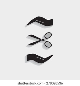 Scissors icon, vector illustration. Flat design style