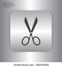 Scissors icon, vector illustration. Flat design style