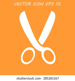 Scissors icon. Vector illustration.  Flat design style