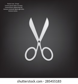 Scissors icon, vector illustration. Flat design style